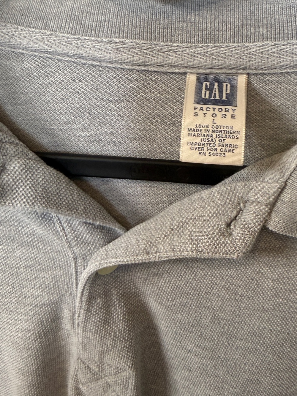 GAP Factory Gray Long Sleeve Polo Shirt 100% Cotton Men’s XL
